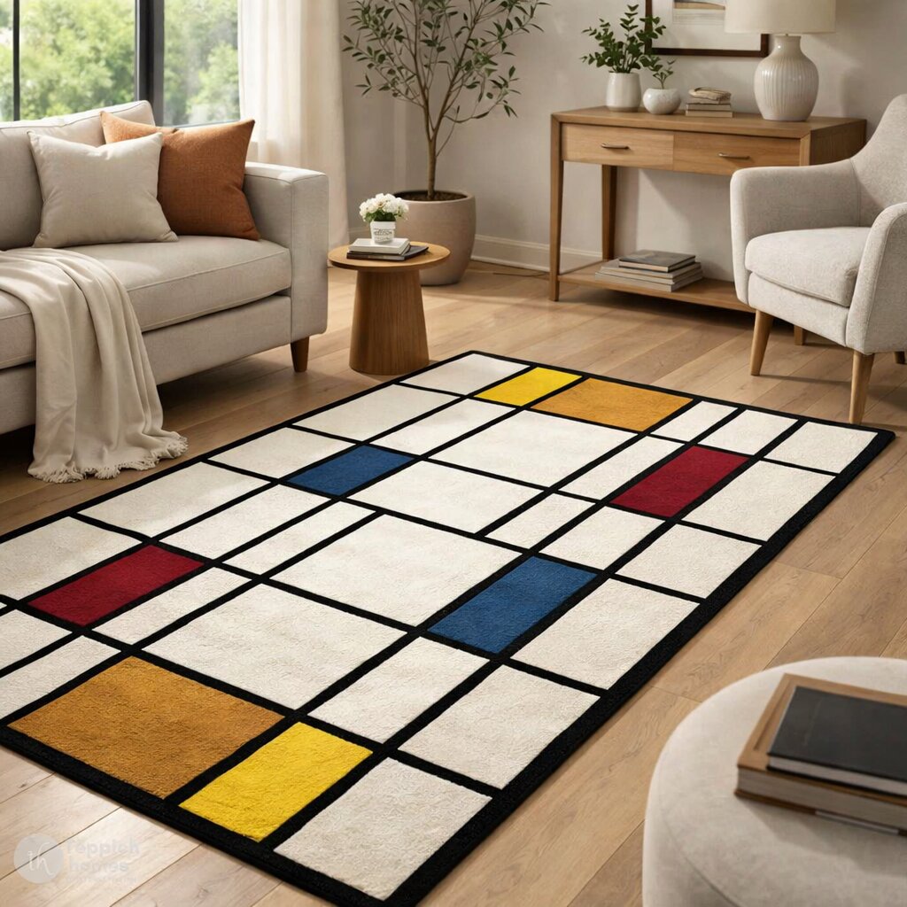 White color carpet 9x12 10x13 11x12 12x15 Geometric wool Tufted area rug Hallway Kids Living room Rectangle carpet
