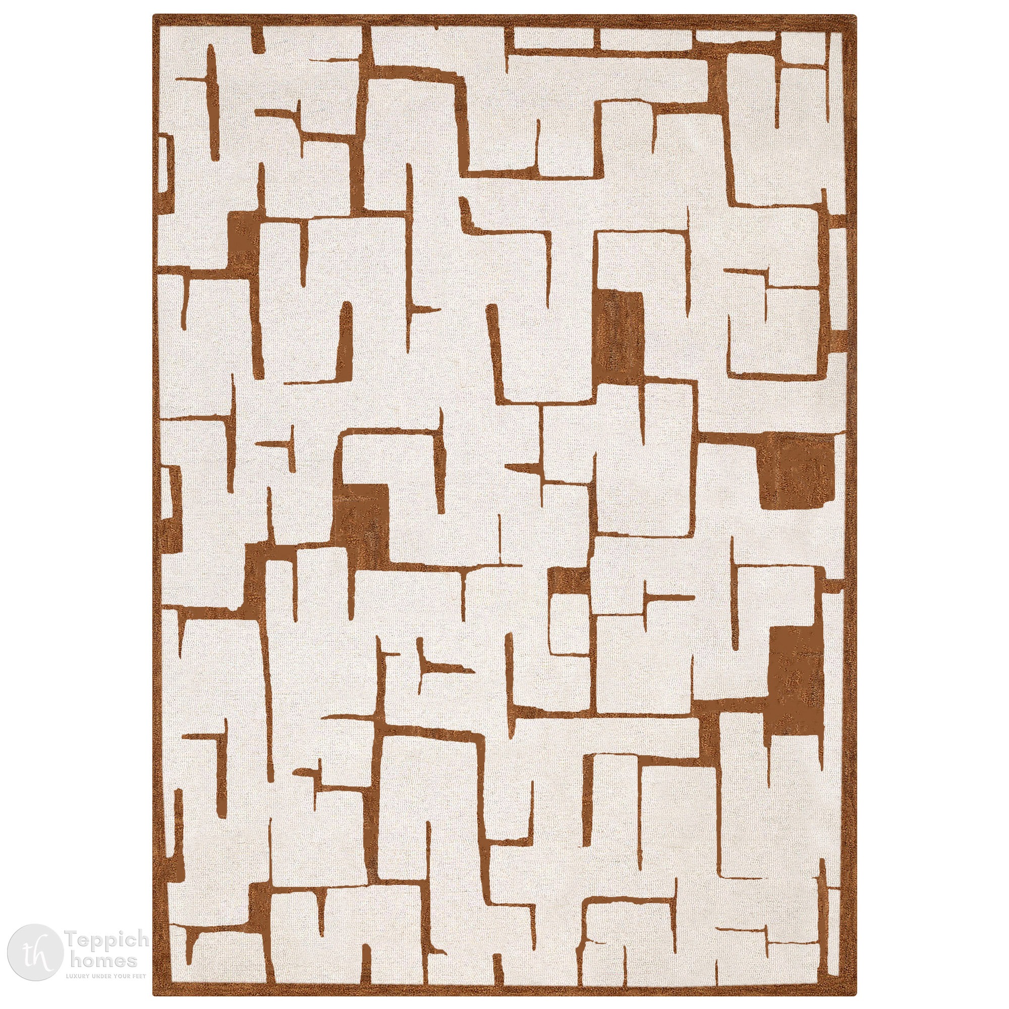 Contemporary Abstract Maze Wool Rug