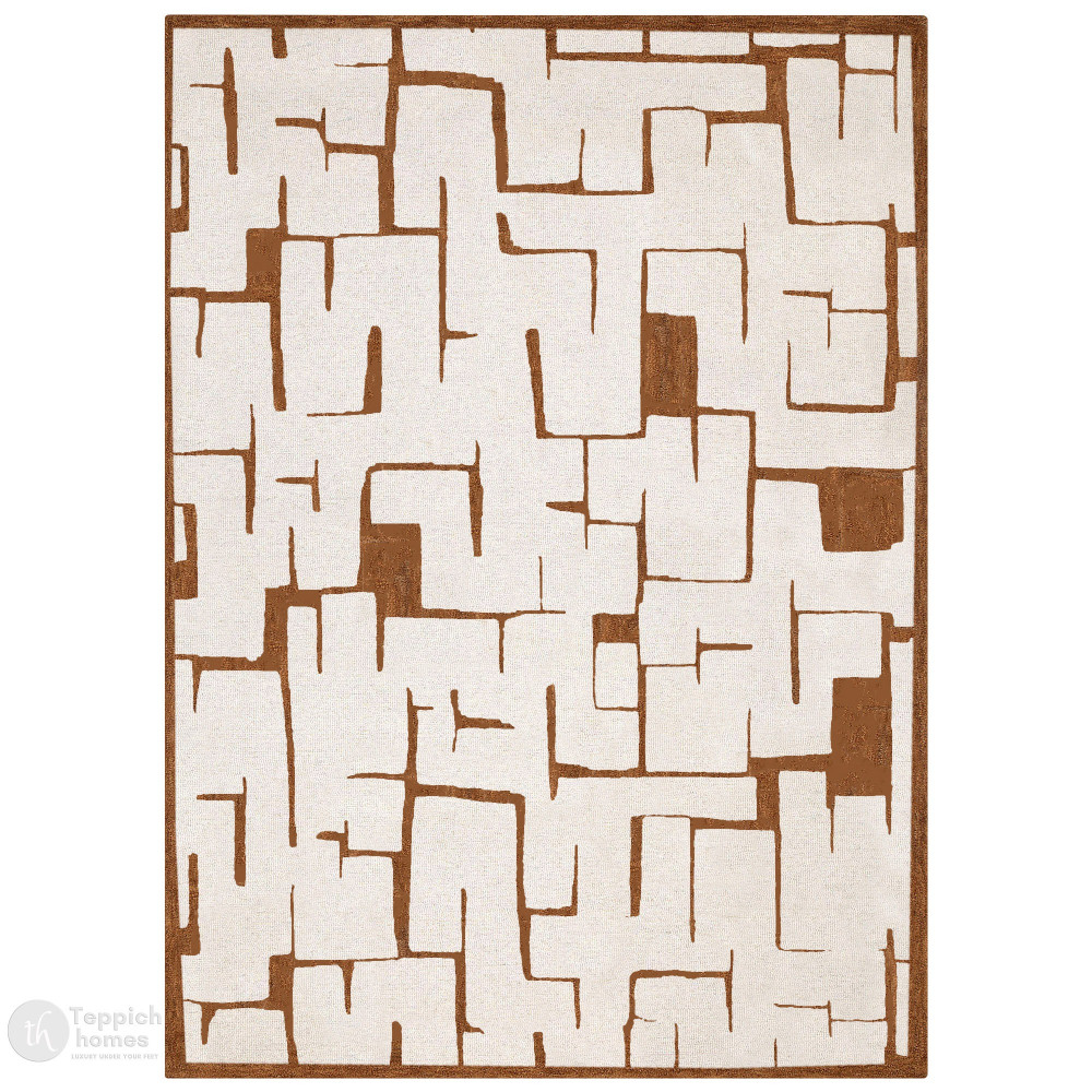 Image of Contemporary Abstract Maze Wool Rug