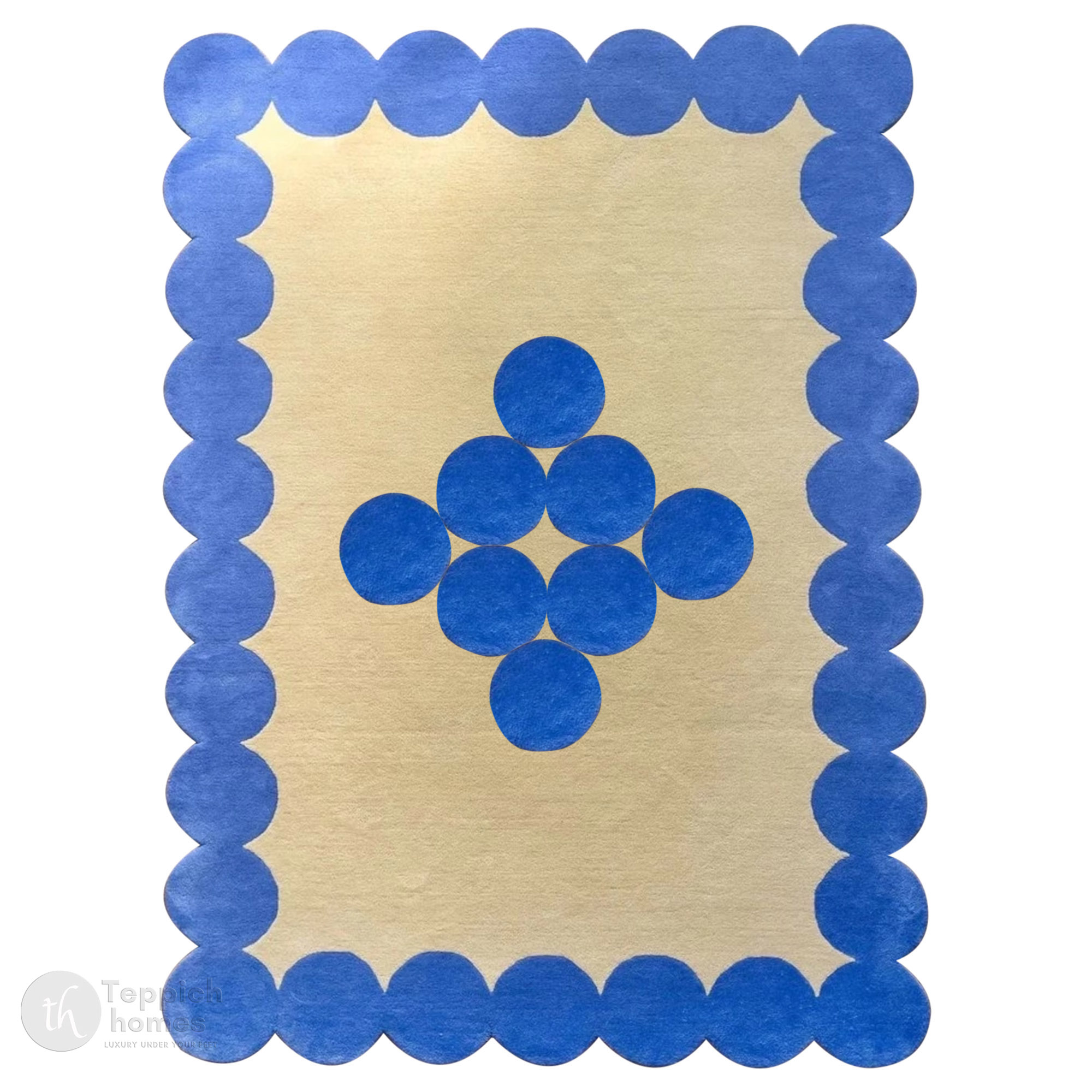 Hand Tufted Area Rugs in Beige and Blue Perfect for Dining Rooms and Hallways 5x8 6x10 8x11 9x12