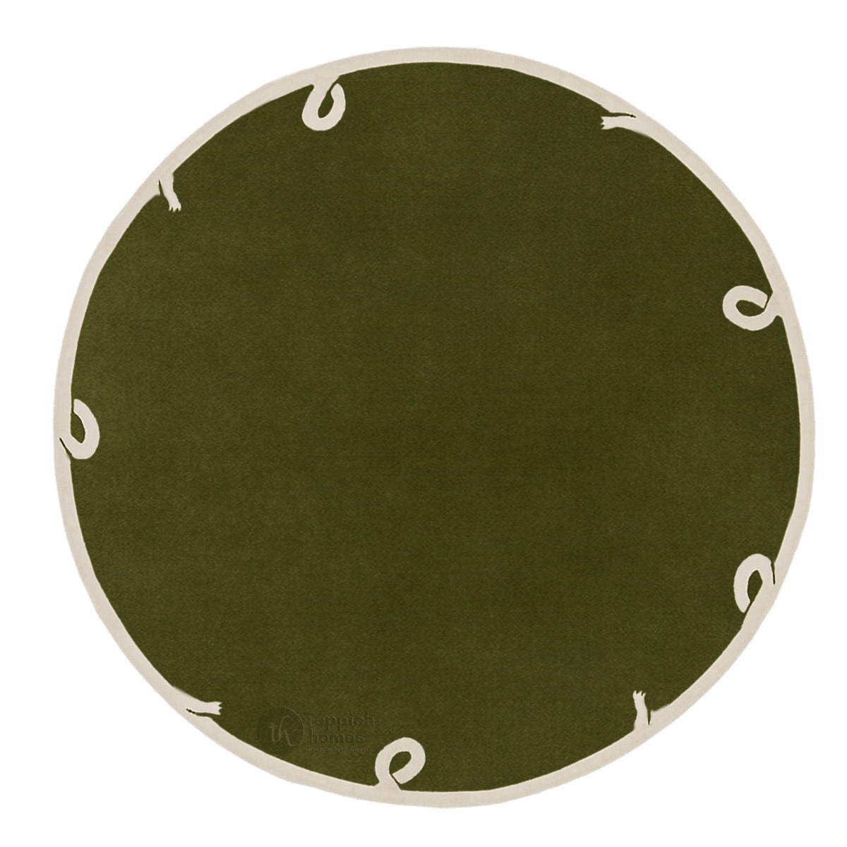 Hand Tufte Round Rug 6x6 7x7 8x8 9x9 Green Area Rug Bedroom