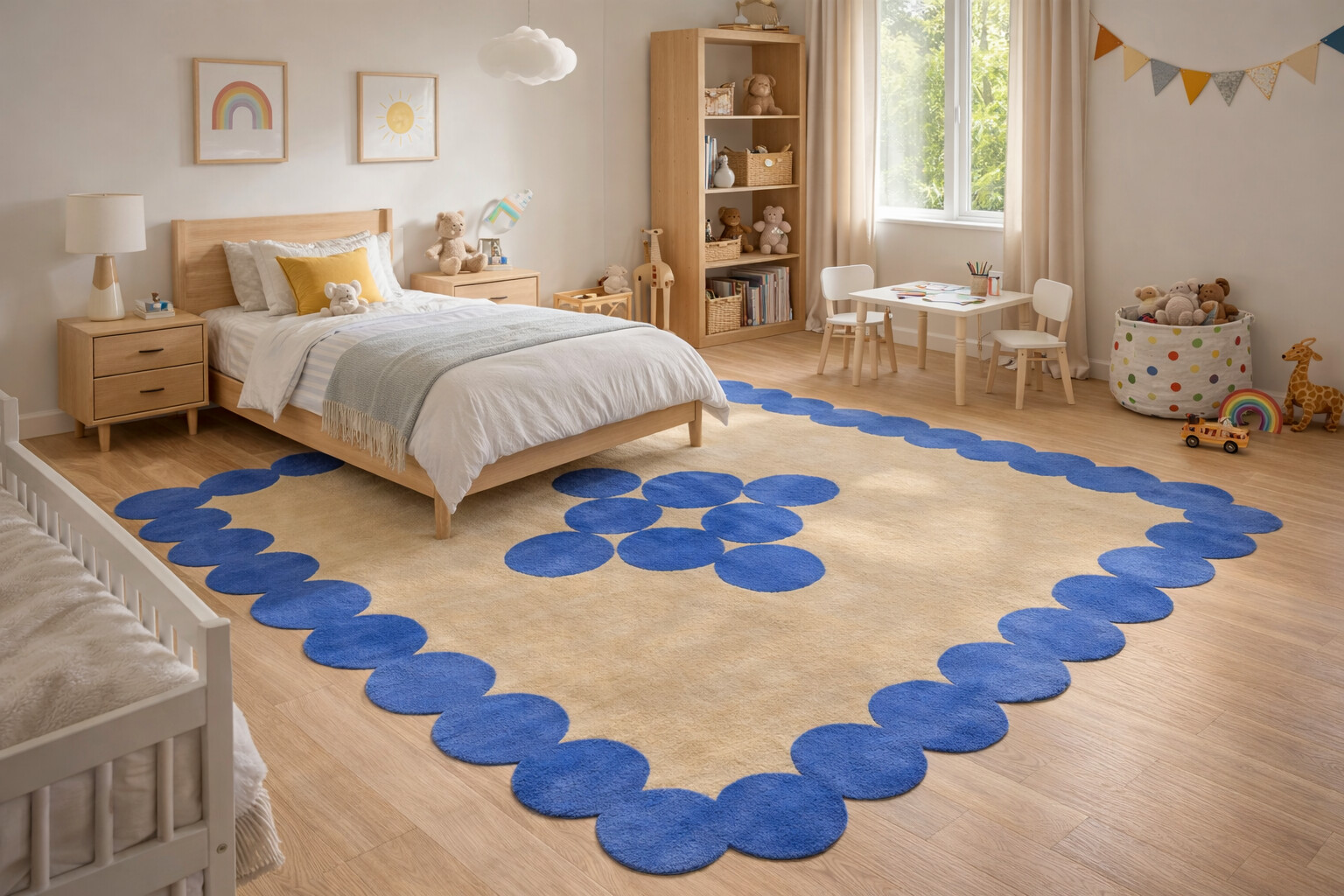 Hand Tufted Area Rugs in Beige and Blue Perfect for Dining Rooms and Hallways 5x8 6x10 8x11 9x12