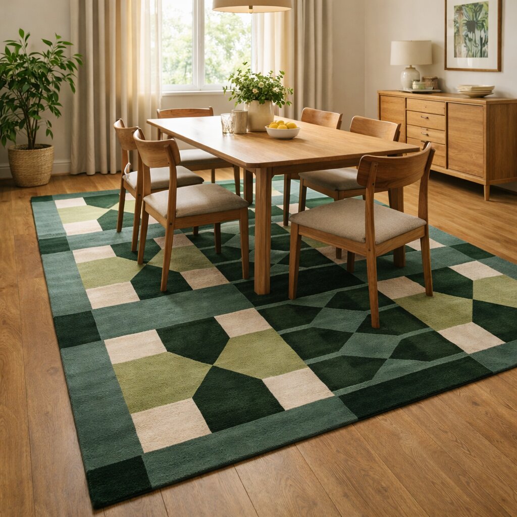 Hand Tufted Green Wool Area Rugs Hallways Dining Rooms 7x10 8x11 9x12 10x13 Modern Home Dcor
