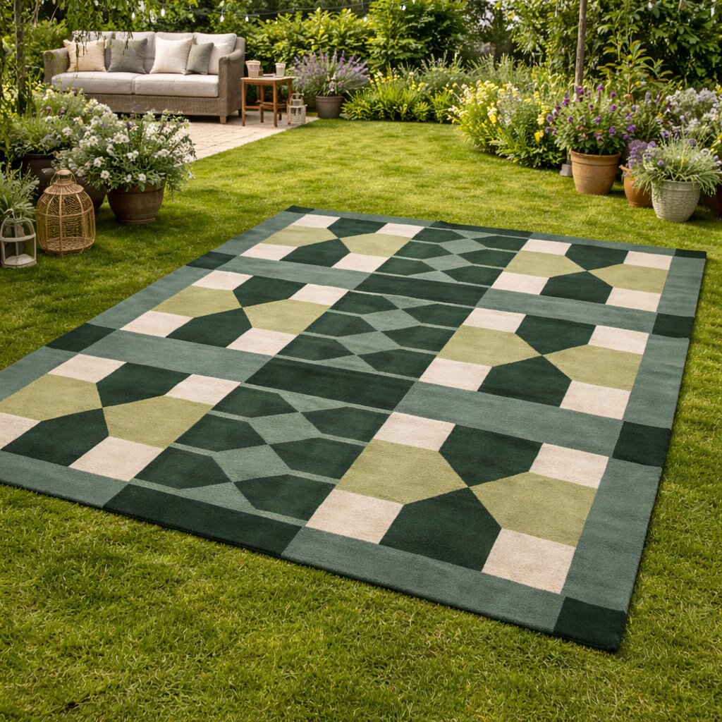 Hand Tufted Green Wool Area Rugs Hallways Dining Rooms 7x10 8x11 9x12 10x13 Modern Home Dcor