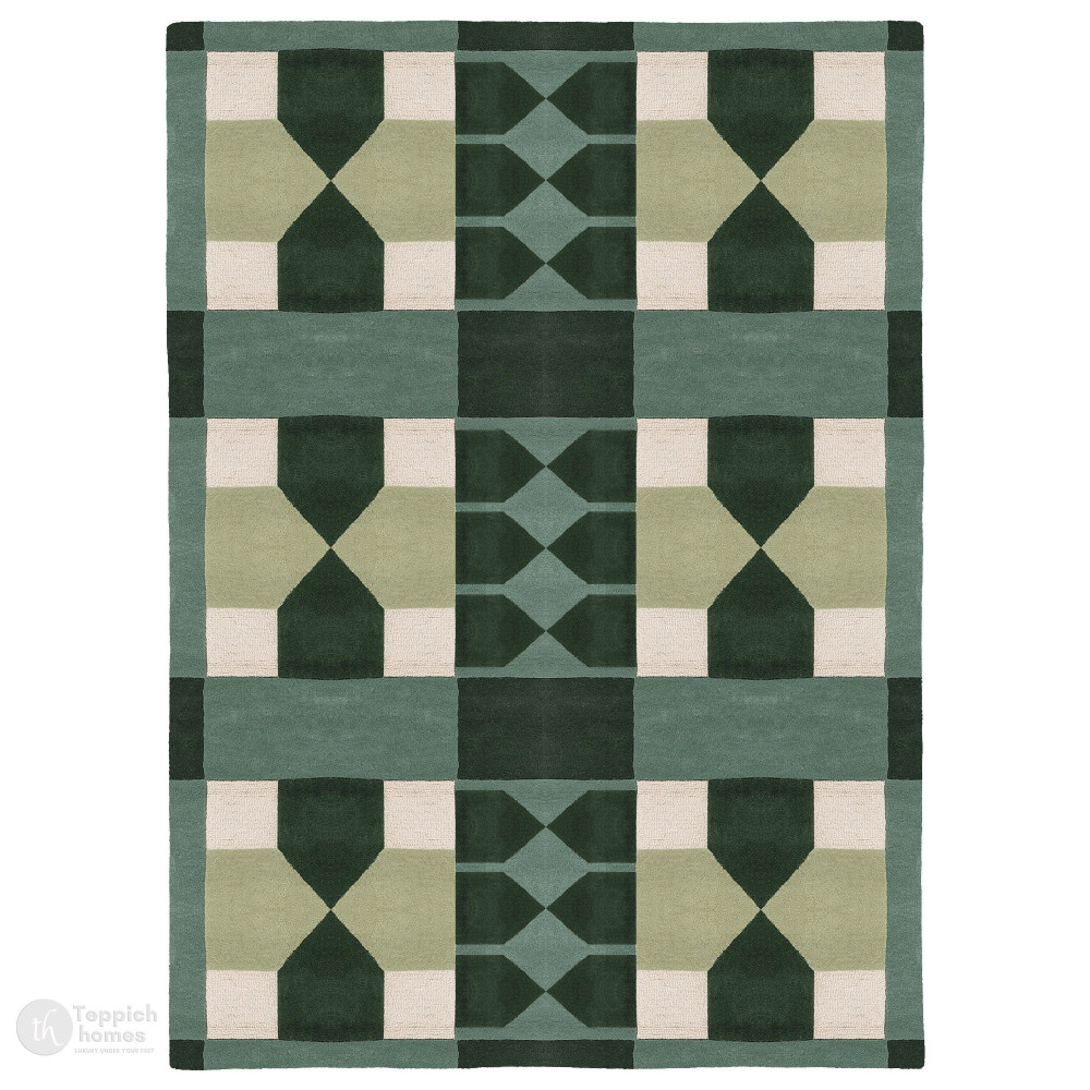 Image of Hand Tufted Green Wool Area Rugs, Hallways, Dining Rooms, 7x10, 8x11, 9x12, 10x13, Modern Home Décor