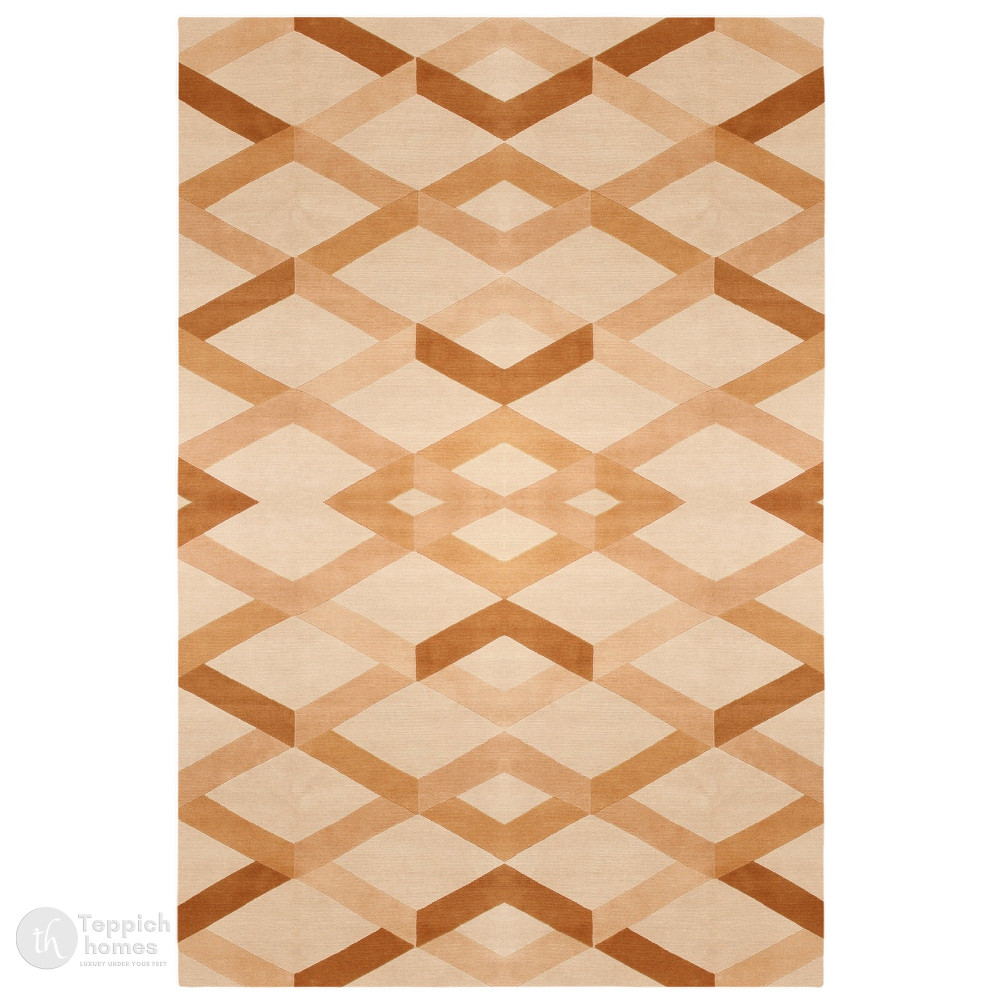 Image of Amber Lattice Illusion Living Room Rug