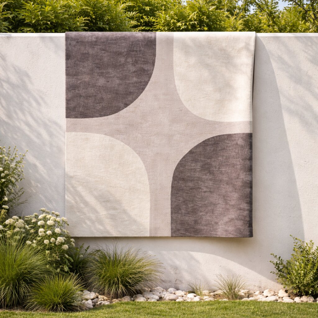 Modern Grey and White Geometric Area Rug Handmade Wool Carpet Contemporary Living Room and Bedroom Decor