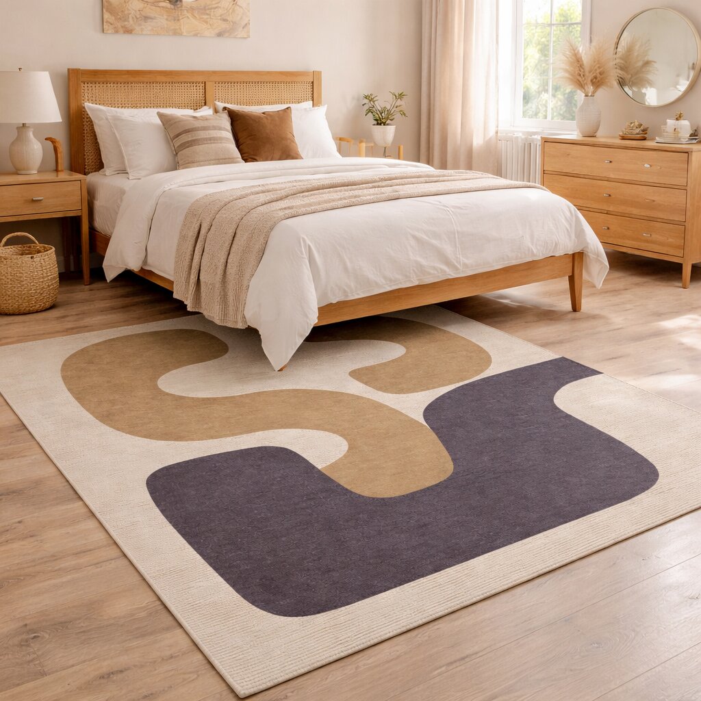 Bold Neutral Flow Hand Tufted Rug