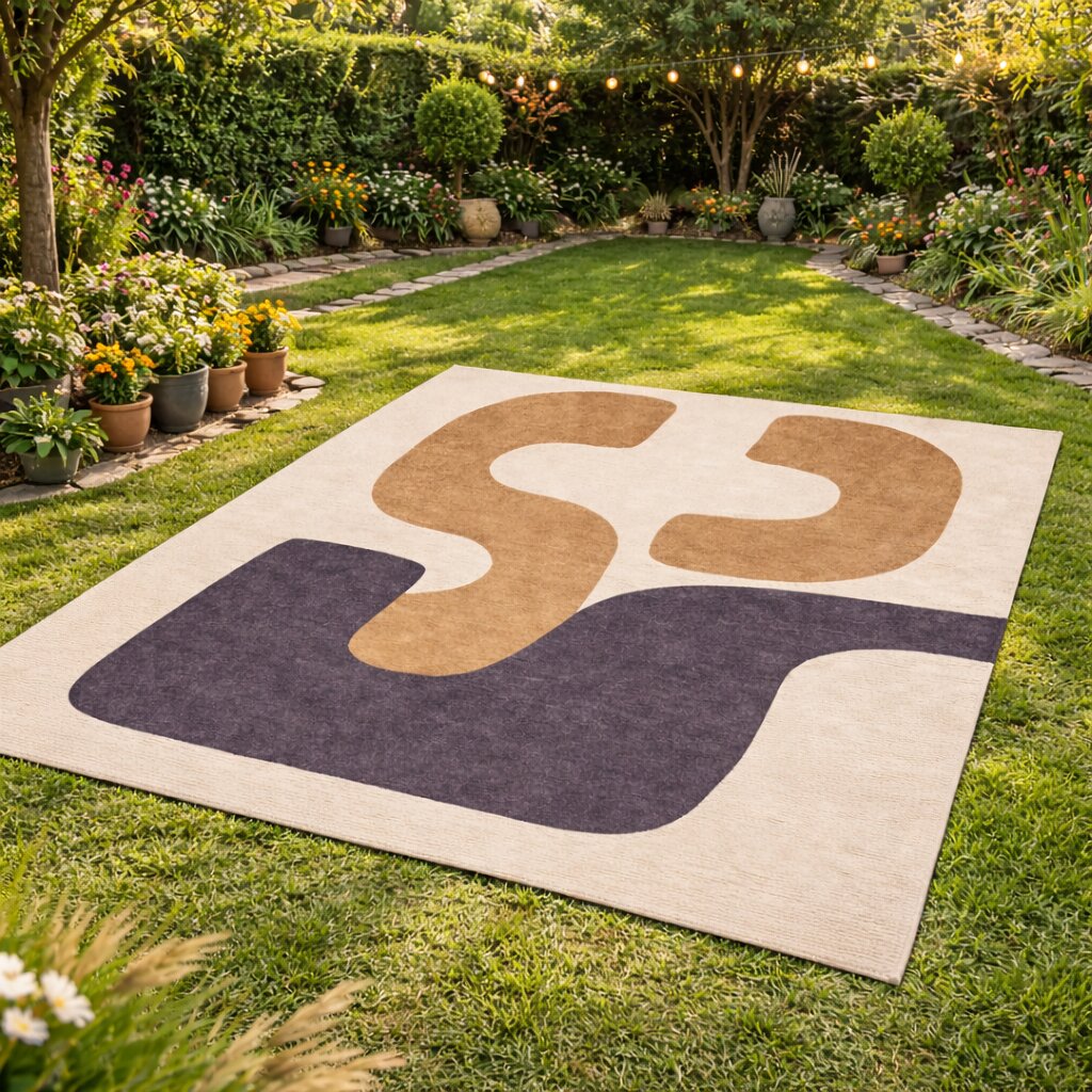 Bold Neutral Flow Hand Tufted Rug