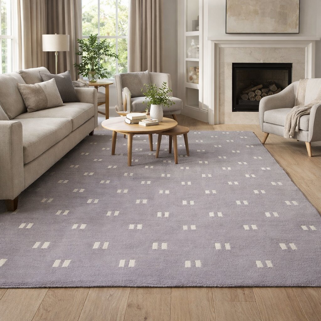 Hand Tufted Grey Area Rugs for Bedroom Living Room Geometric Design 5x7 5x8 6x8 6x10 Woolen Carpets