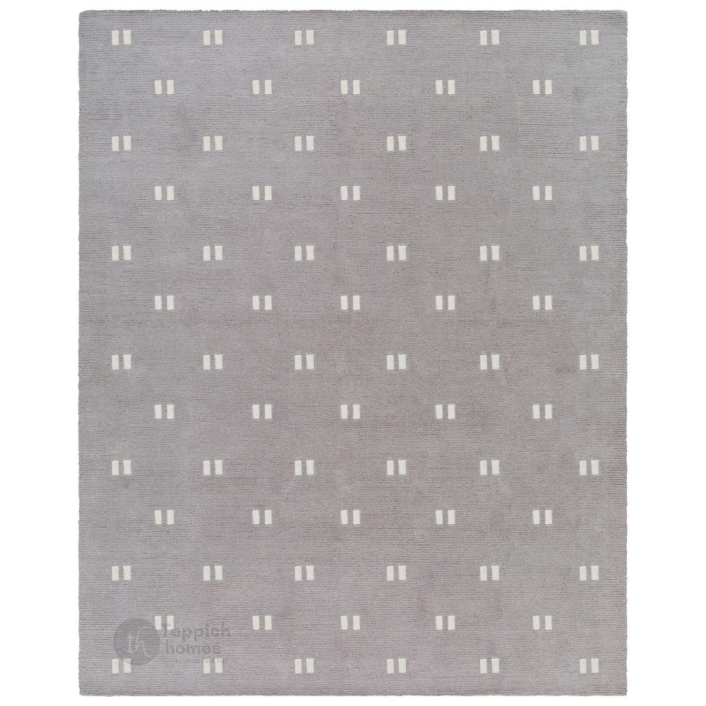 Image of Hand Tufted Grey Area Rugs for Bedroom, Living Room, Geometric Design, 5x7, 5x8, 6x8, 6x10, Woolen Carpets