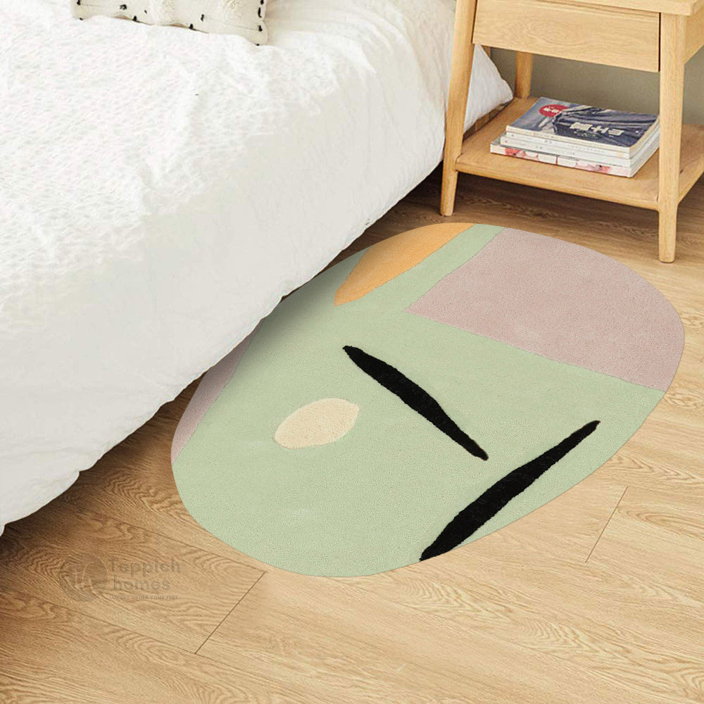 Pastel Multicolor Rug Artistic Pastel Multicolor Oval Rug | 9x12 ft