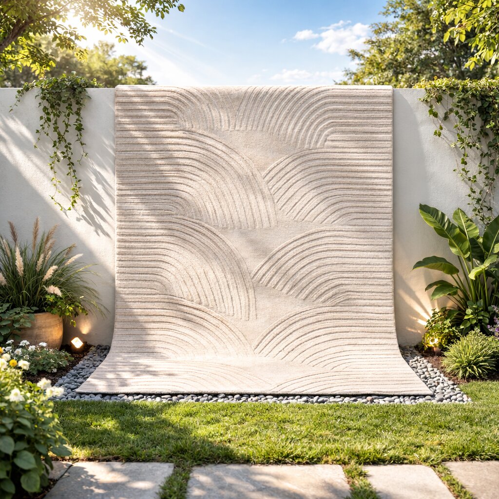 Hand Tufted Wool Cream Area Rug Geometric Design for Hallways Living Rooms 7x10 8x11 9x12 9x13