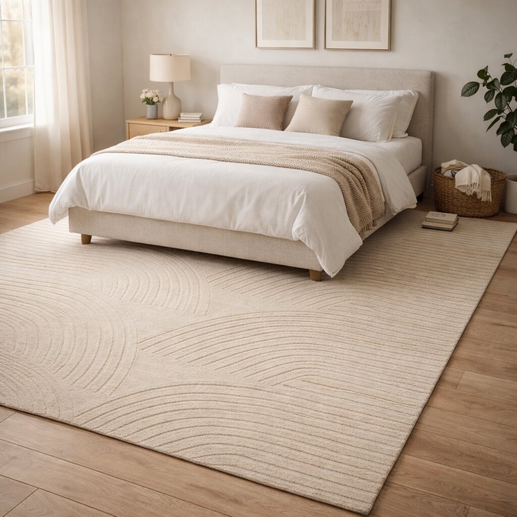 Hand Tufted Wool Cream Area Rug Geometric Design for Hallways Living Rooms 7x10 8x11 9x12 9x13