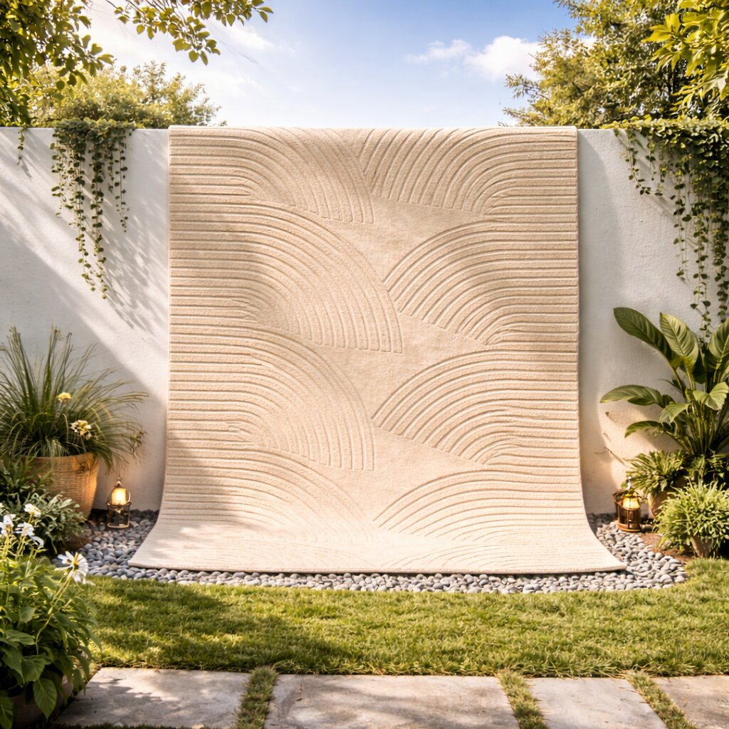 Beige Wool Rugs Hand Tufted Carpets 6x8 6x9 7x10 8x10 Sizes Geometric Design for Dining Living Rooms