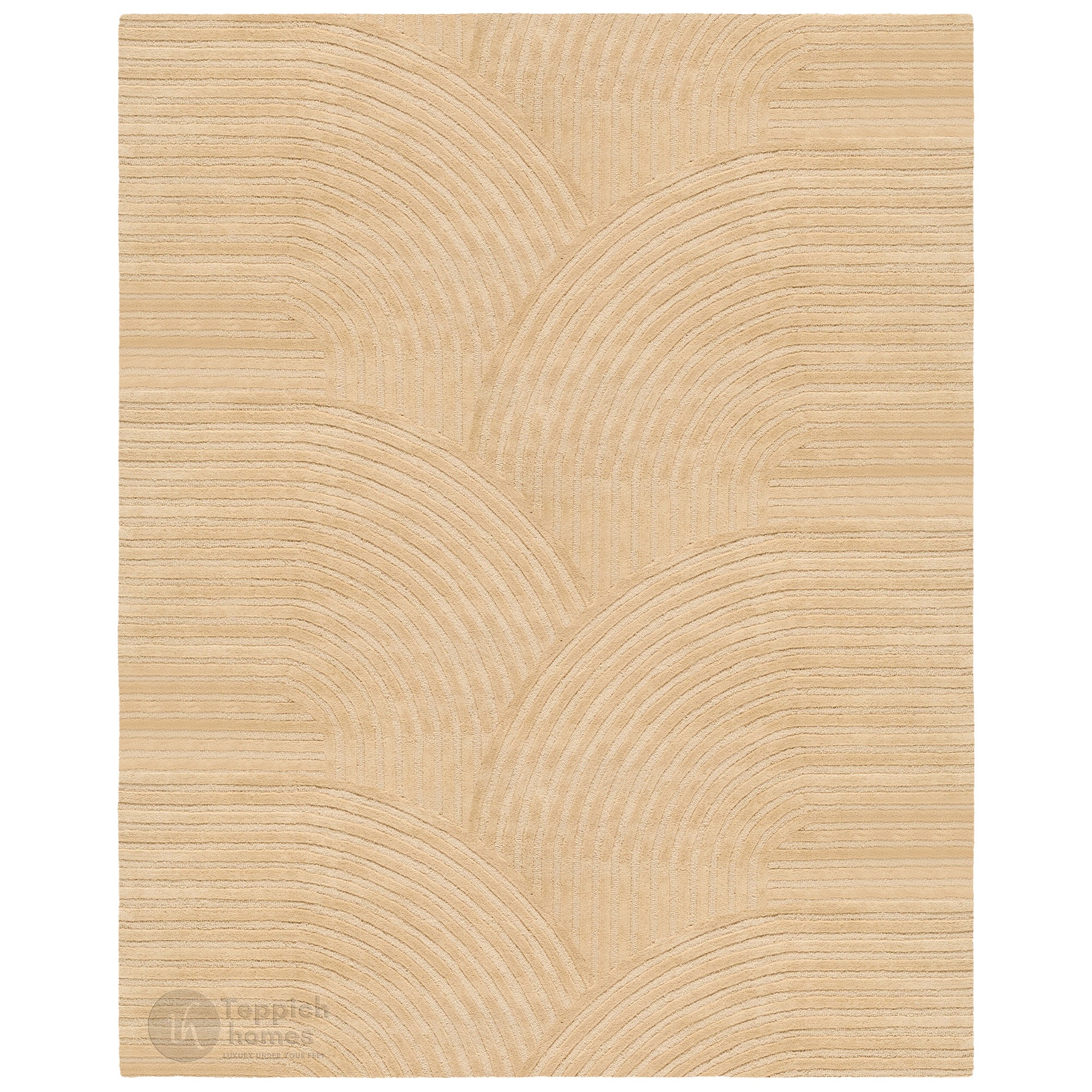 Beige Wool Rugs Hand Tufted Carpets 6x8 6x9 7x10 8x10 Sizes Geometric Design for Dining Living Rooms