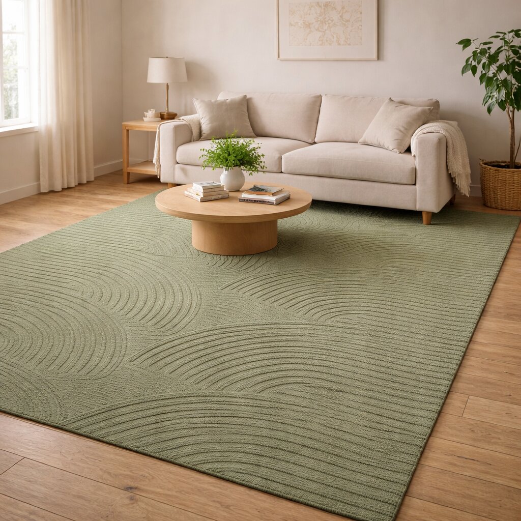 Sage Green Hand Tufted Area Rugs Large Sizes 8x11 8x13 9x12 9x13 Bedroom Hallway Soft Wool Carpets