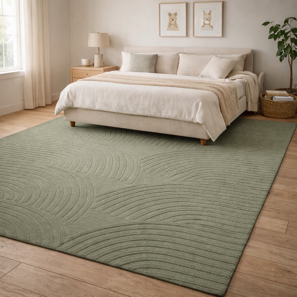 Sage Green Hand Tufted Area Rugs Large Sizes 8x11 8x13 9x12 9x13 Bedroom Hallway Soft Wool Carpets