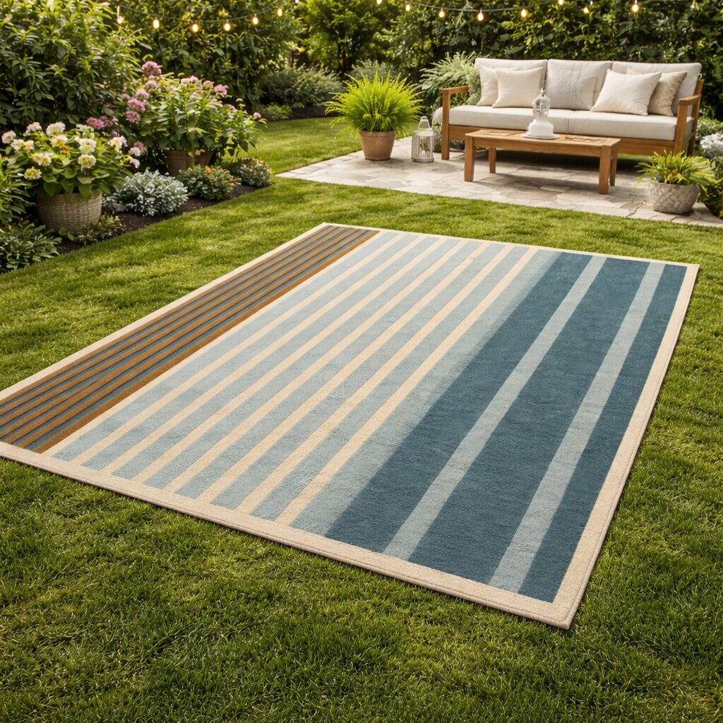 Modern Striped Rectangular Rug