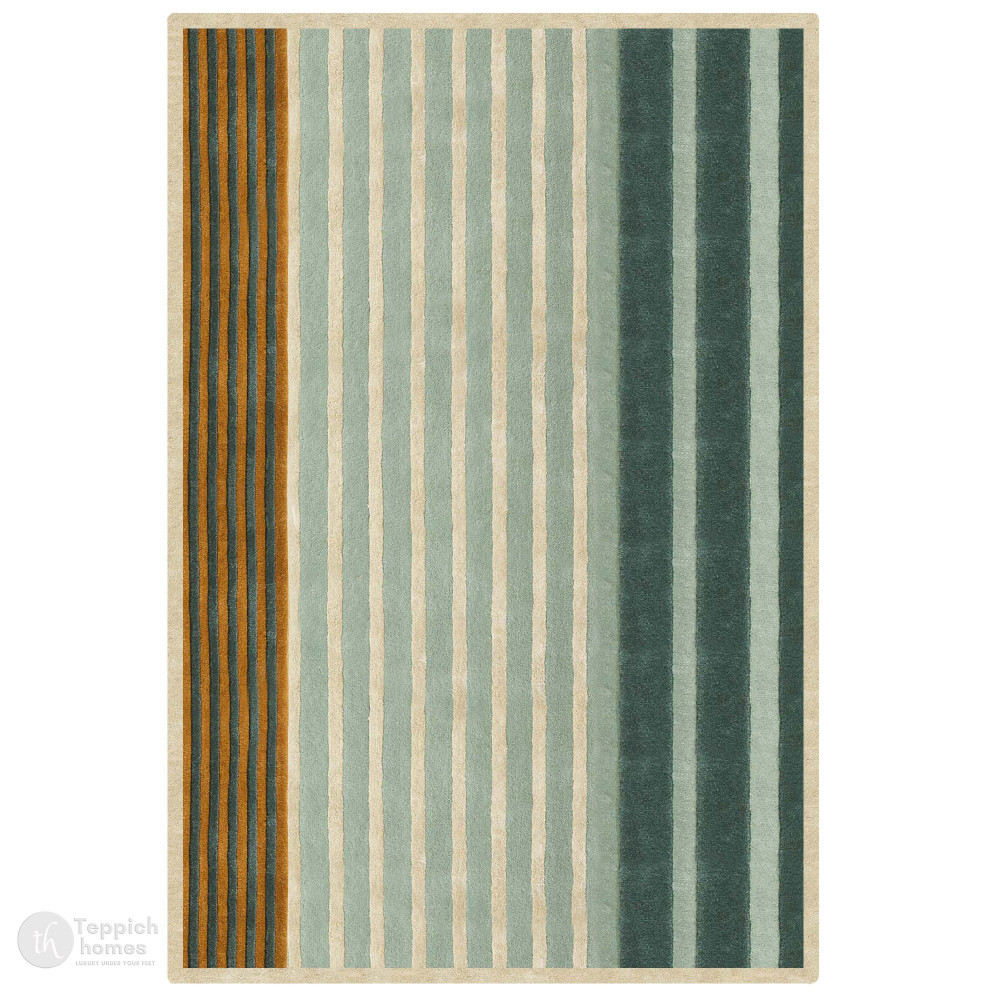 Image of Modern Striped Rectangular Rug