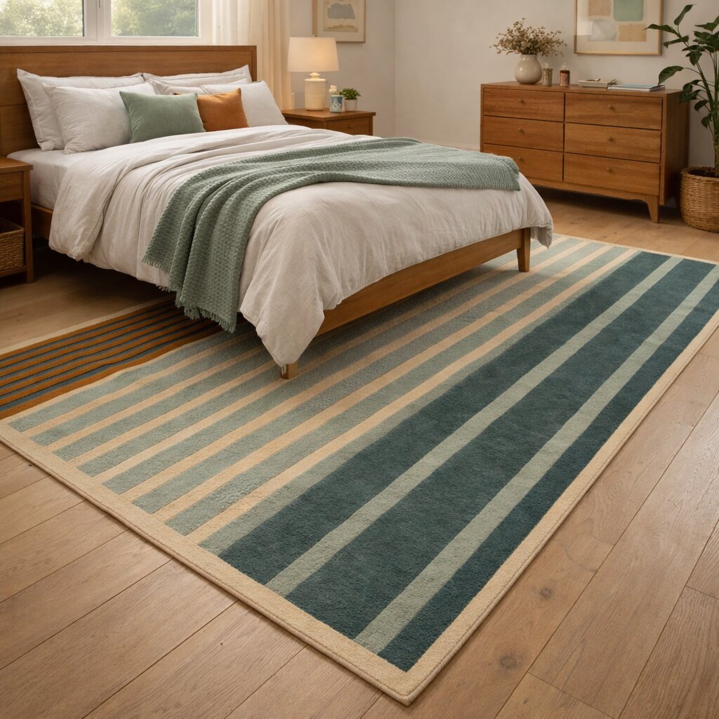 Modern Striped Rectangular Rug