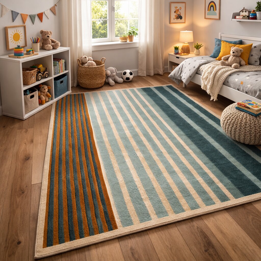 Modern Striped Rectangular Rug