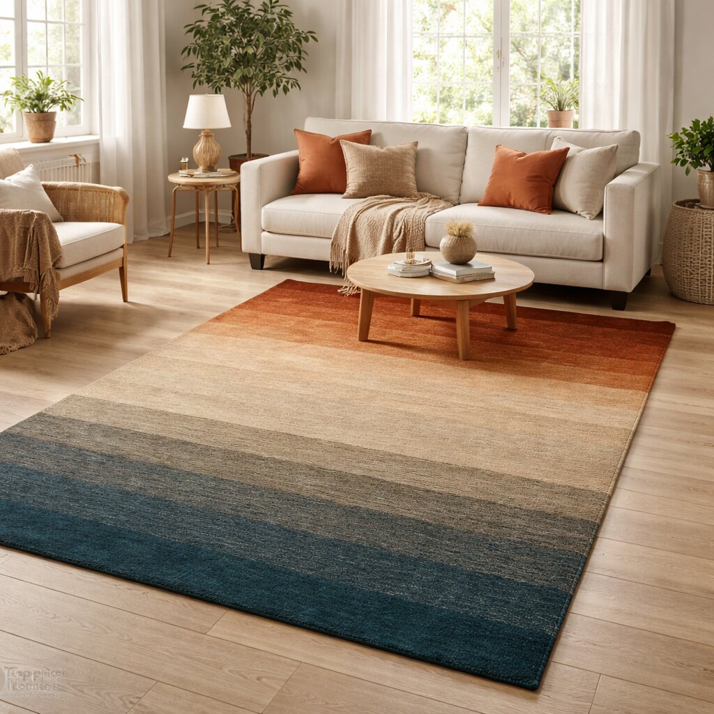 Sunset Ombre Rectangular Wool Rug