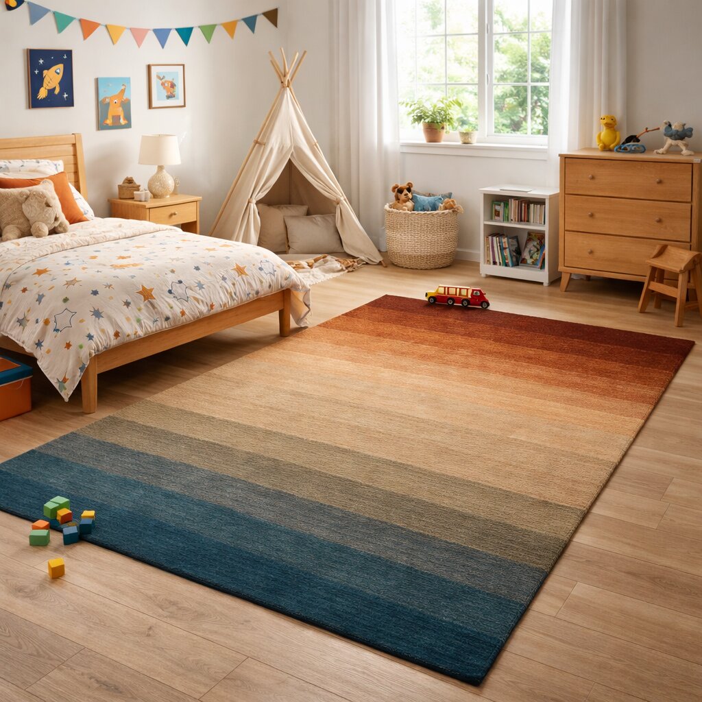 Sunset Ombre Rectangular Wool Rug