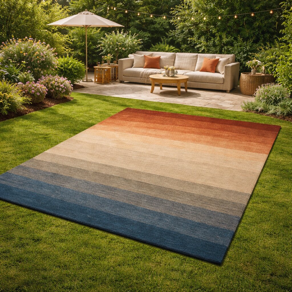 Sunset Ombre Rectangular Wool Rug