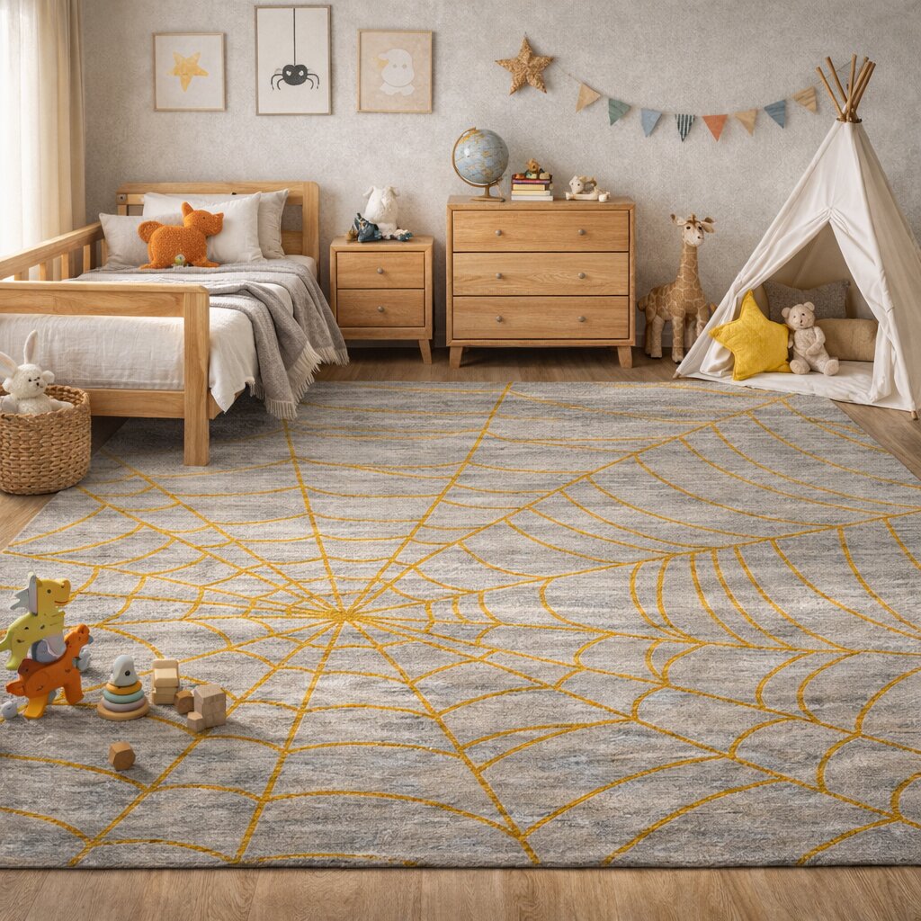 Spider Web Pattern Bedroom Rug
