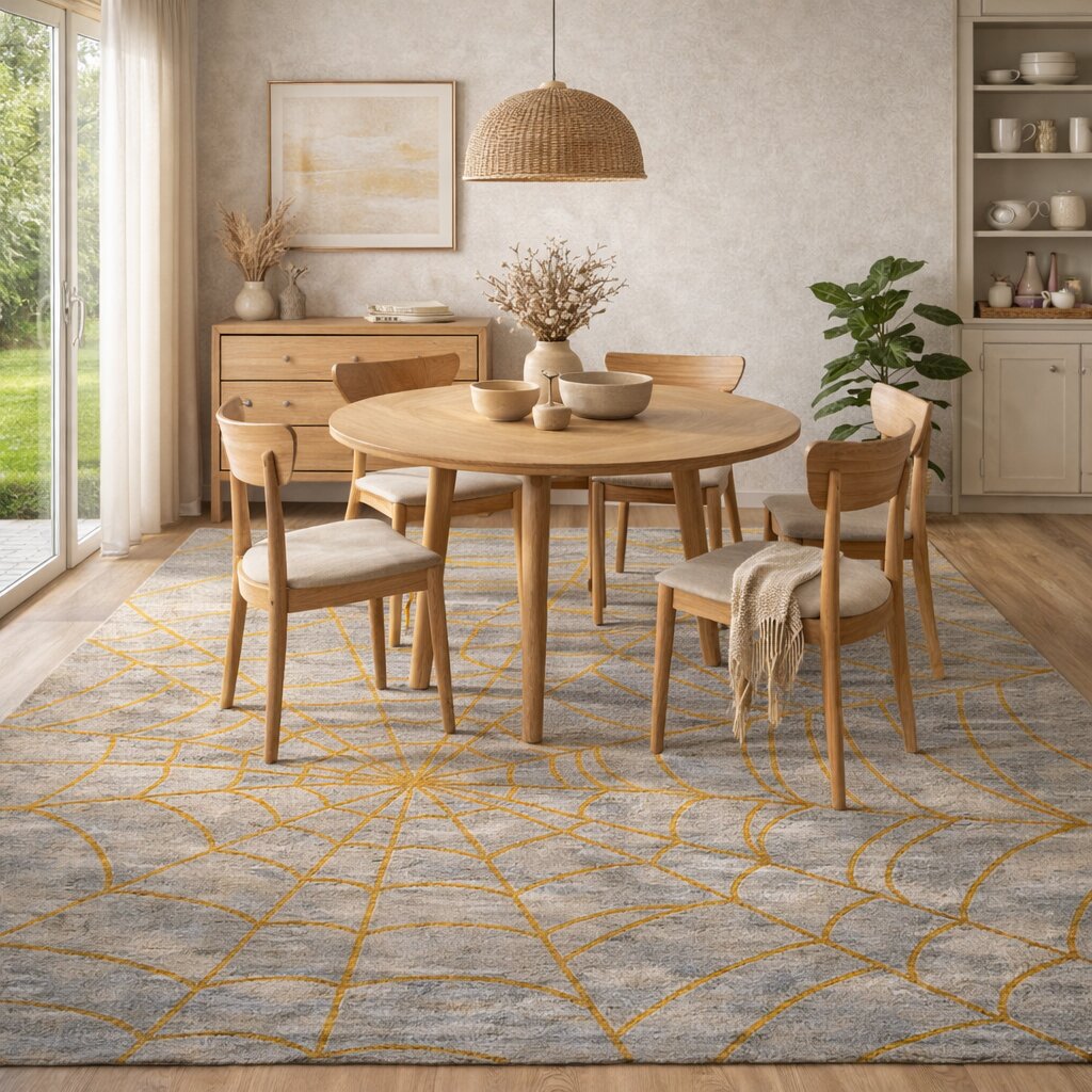 Spider Web Pattern Bedroom Rug