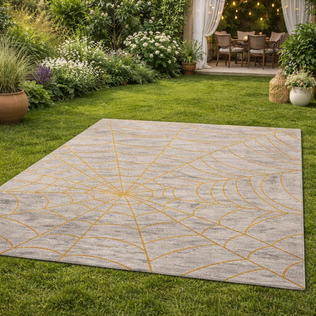 Spider Web Pattern Bedroom Rug