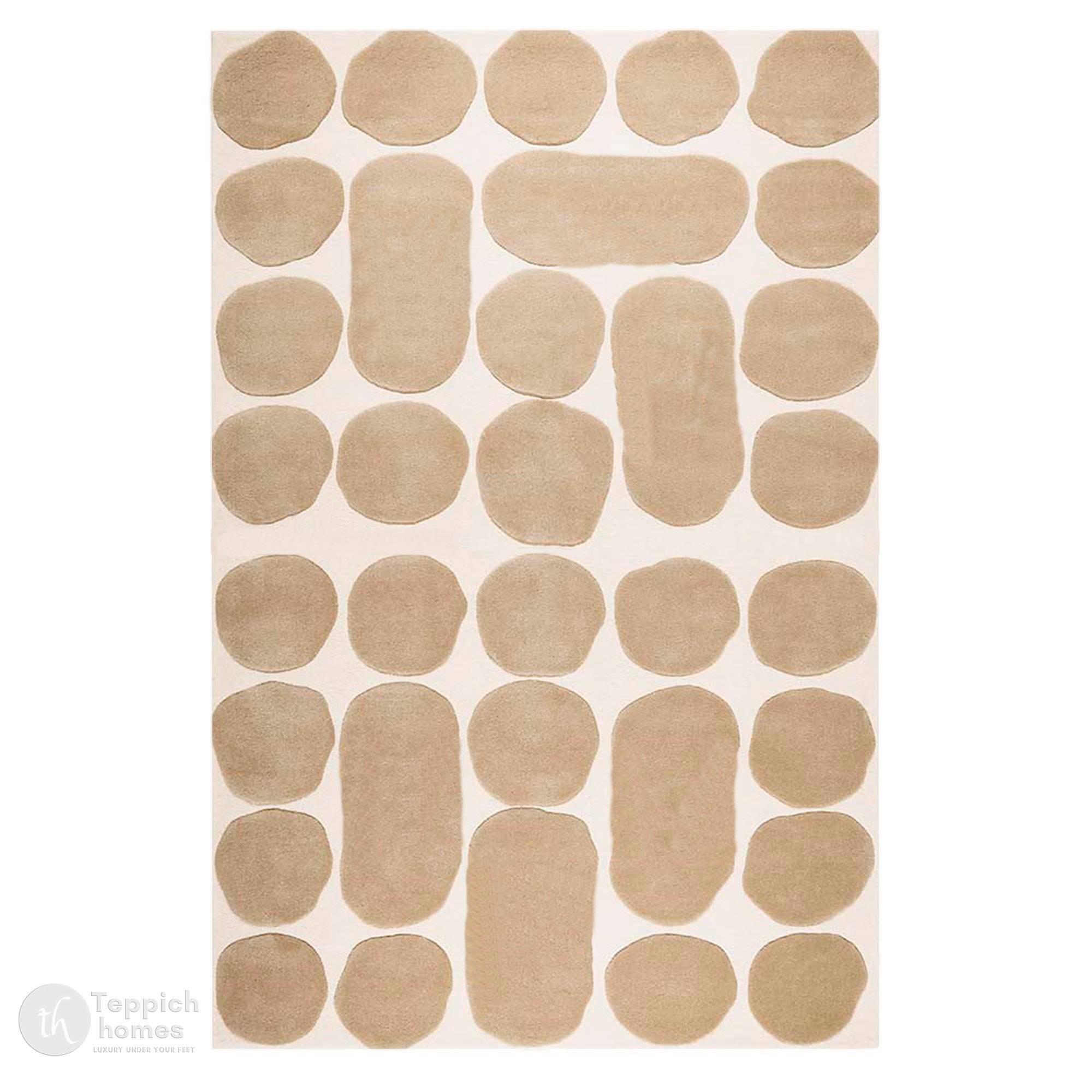 Hand Tufted Beige Area Rug Wool Carpet 5x7 5x8 6x8 6x9 Living Bedroom Handmade