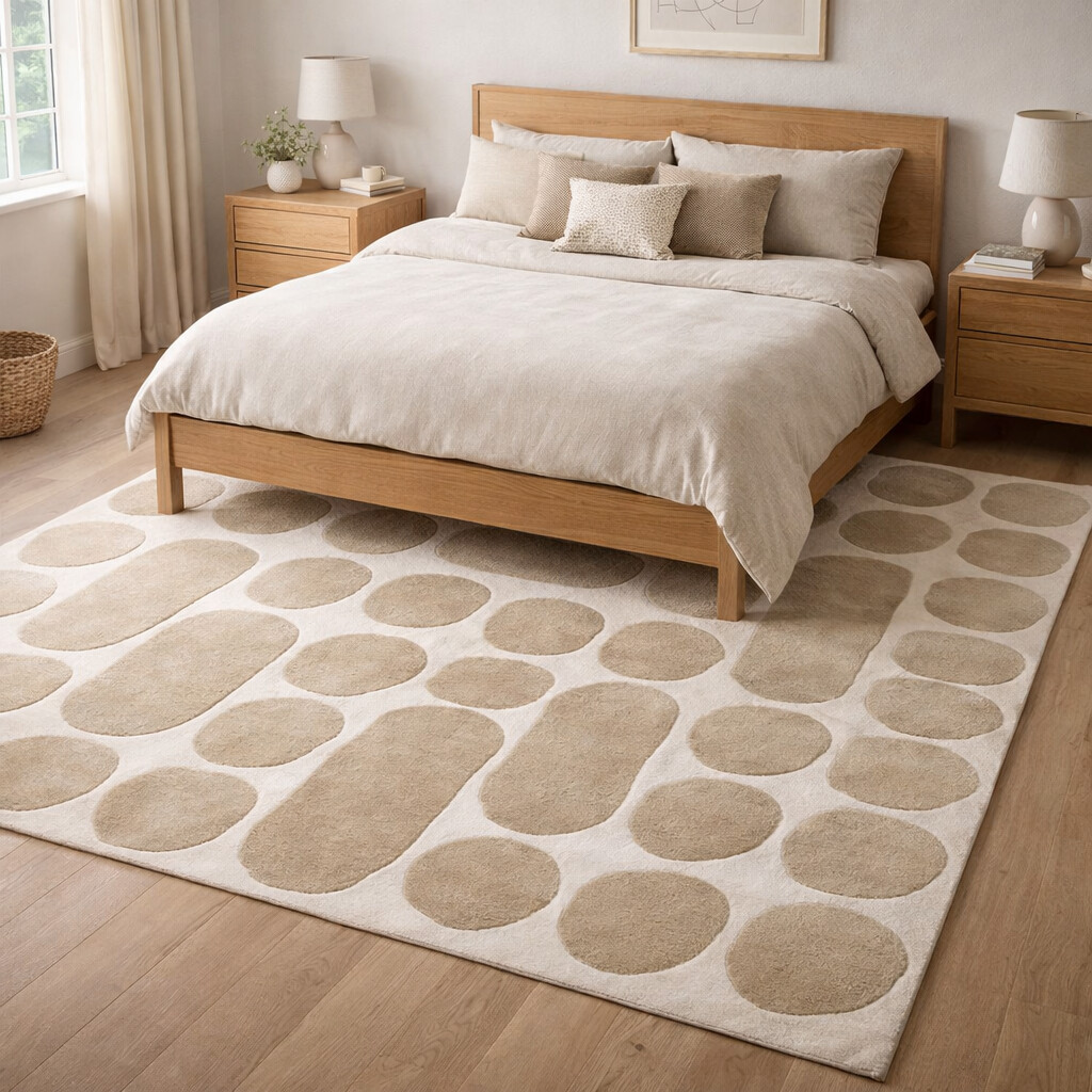 Hand Tufted Beige Area Rug Wool Carpet 5x7 5x8 6x8 6x9 Living Bedroom Handmade