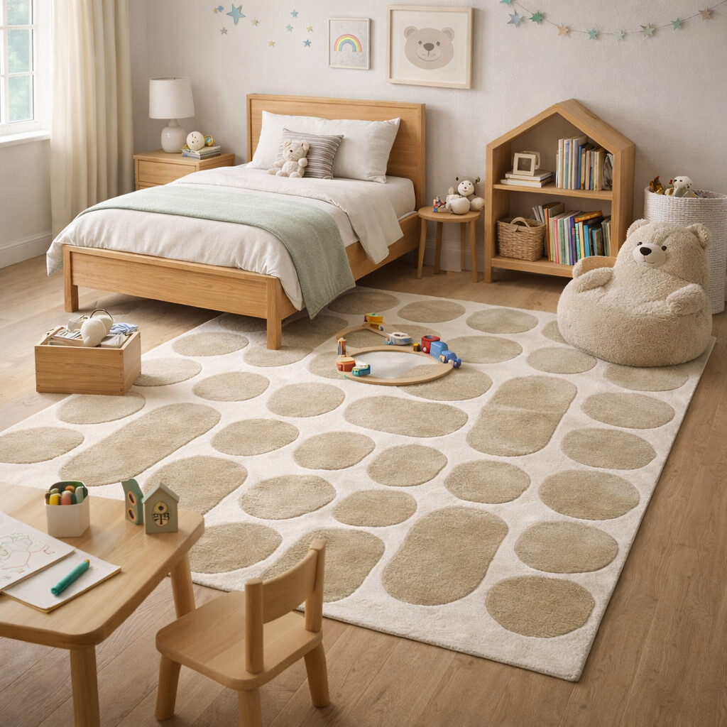 Hand Tufted Beige Area Rug Wool Carpet 5x7 5x8 6x8 6x9 Living Bedroom Handmade