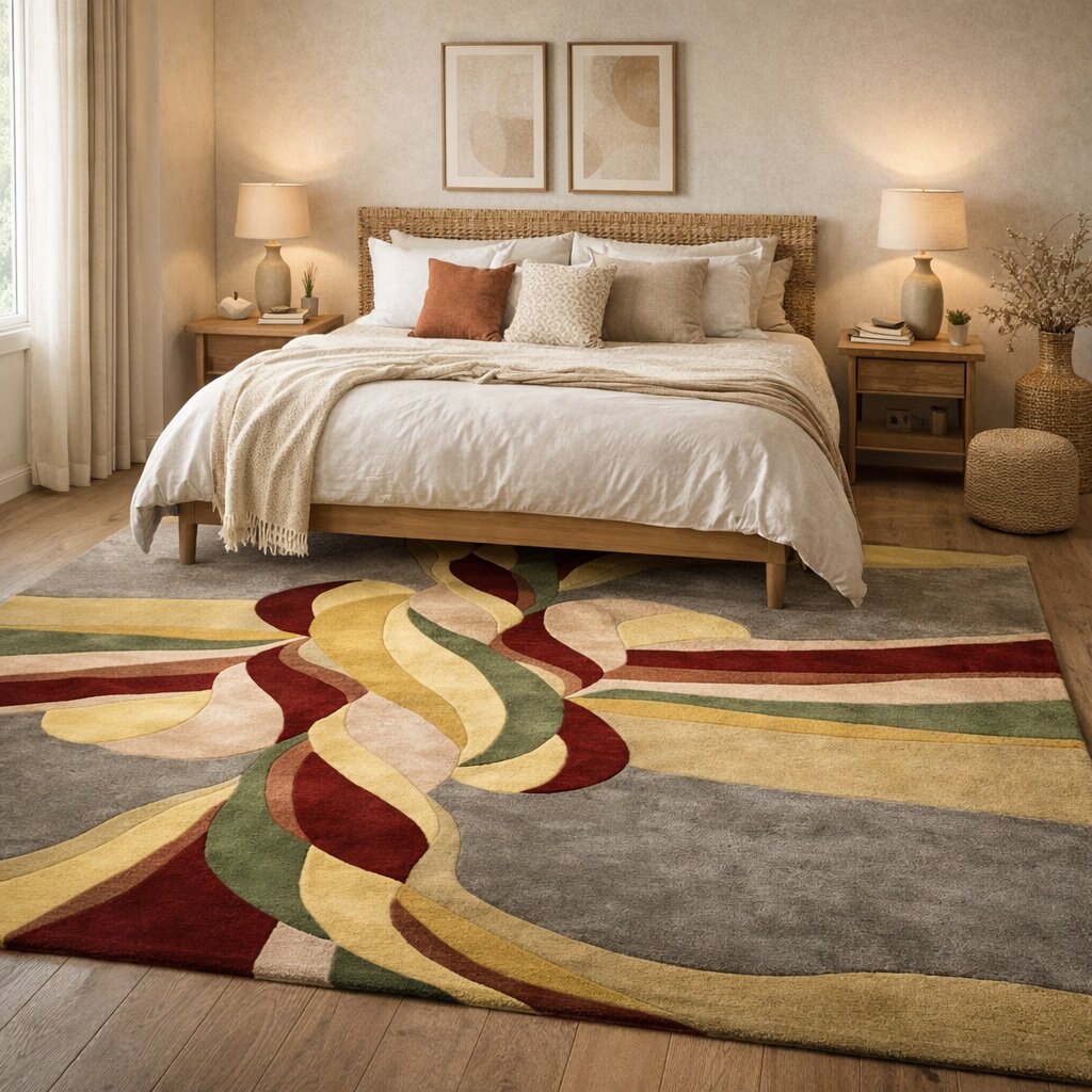 Art Deco Twisted Ribbon Wool Rug