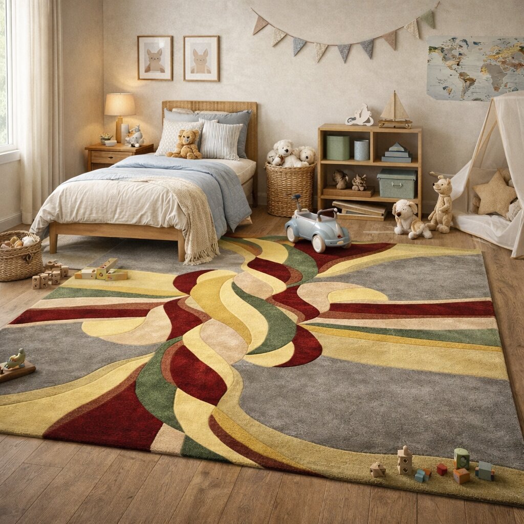Art Deco Twisted Ribbon Wool Rug