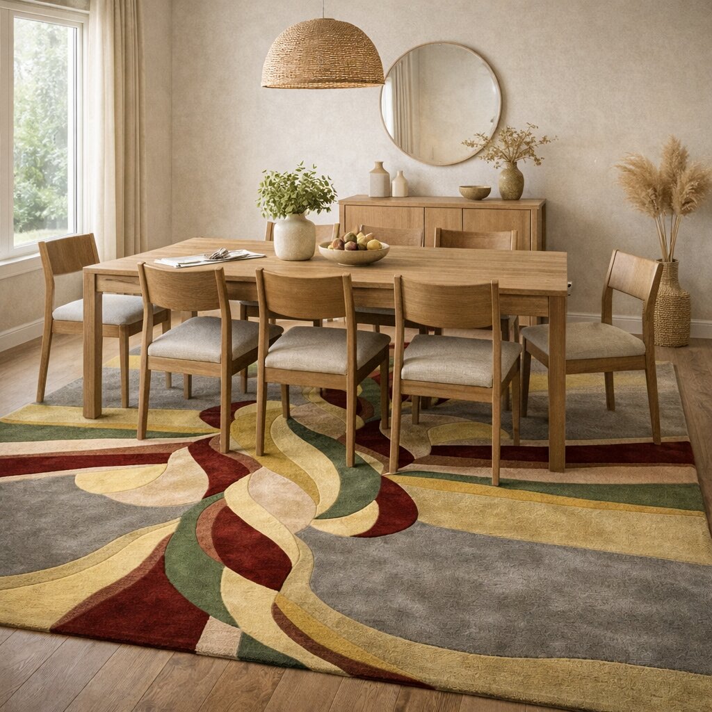 Art Deco Twisted Ribbon Wool Rug