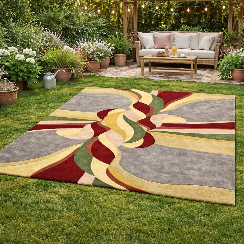 Art Deco Twisted Ribbon Wool Rug