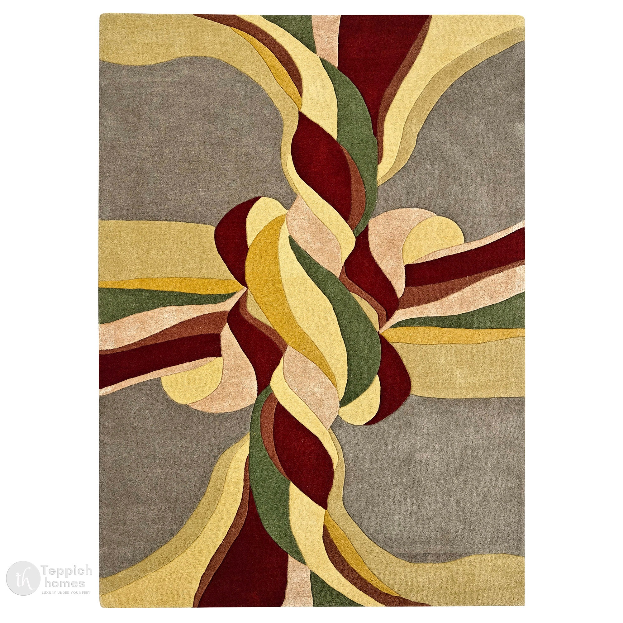 Art Deco Twisted Ribbon Wool Rug
