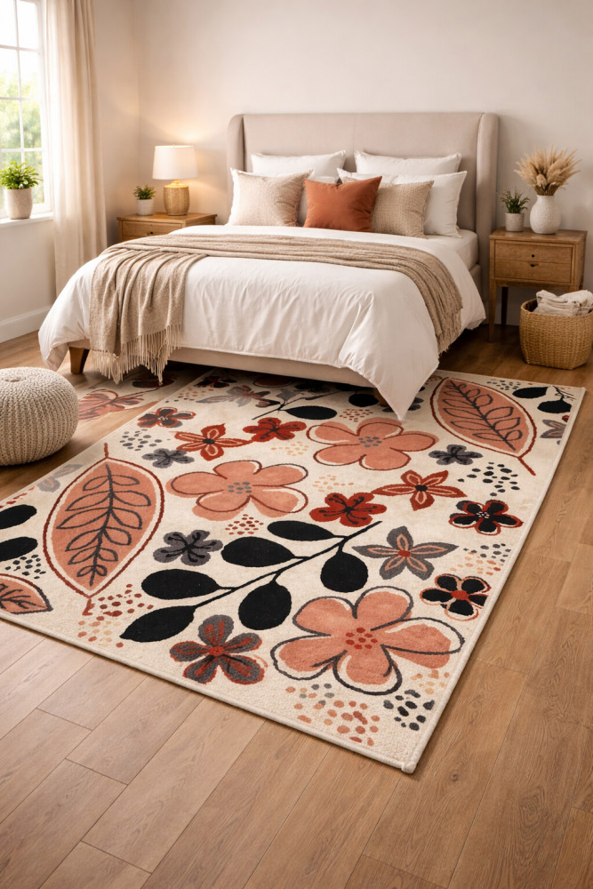 Bedroom Rug Contemporary Modern floor rug | 7x10 Bedroom carpet | Hand tuffting | 5x8, 6x9, 8x10 ...