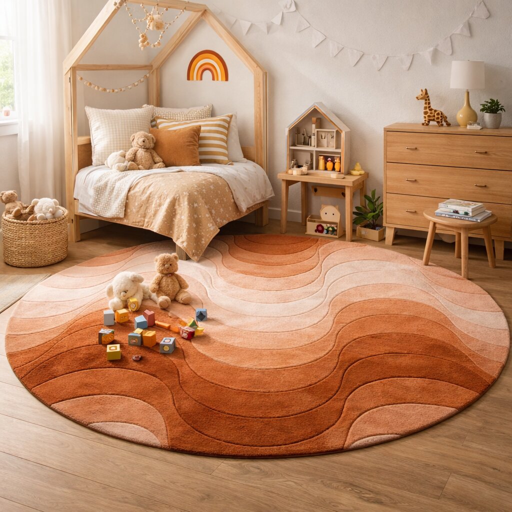 Hand Tufted Bronze Rug  Radiant Alluring Round Shape Rug