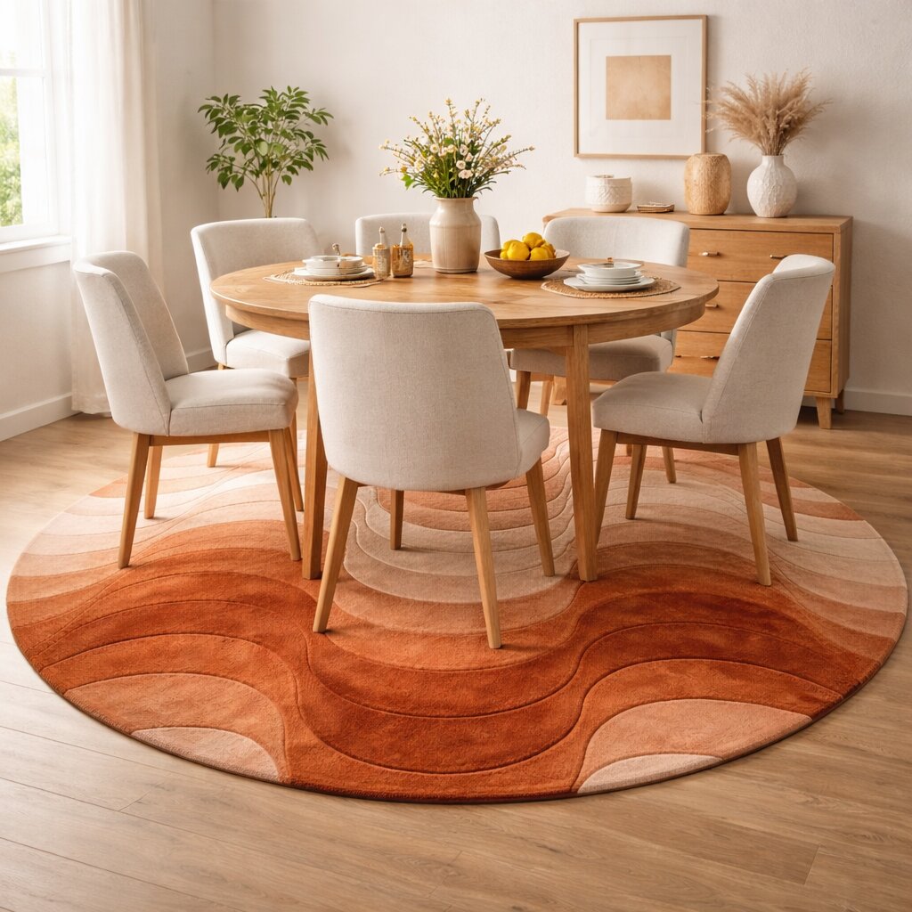 Hand Tufted Bronze Rug  Radiant Alluring Round Shape Rug