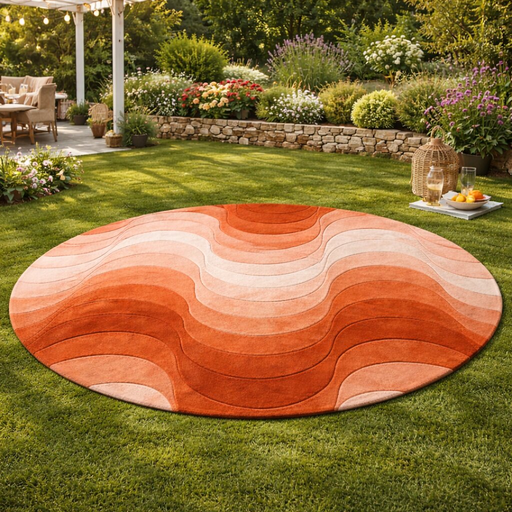 Hand Tufted Bronze Rug  Radiant Alluring Round Shape Rug