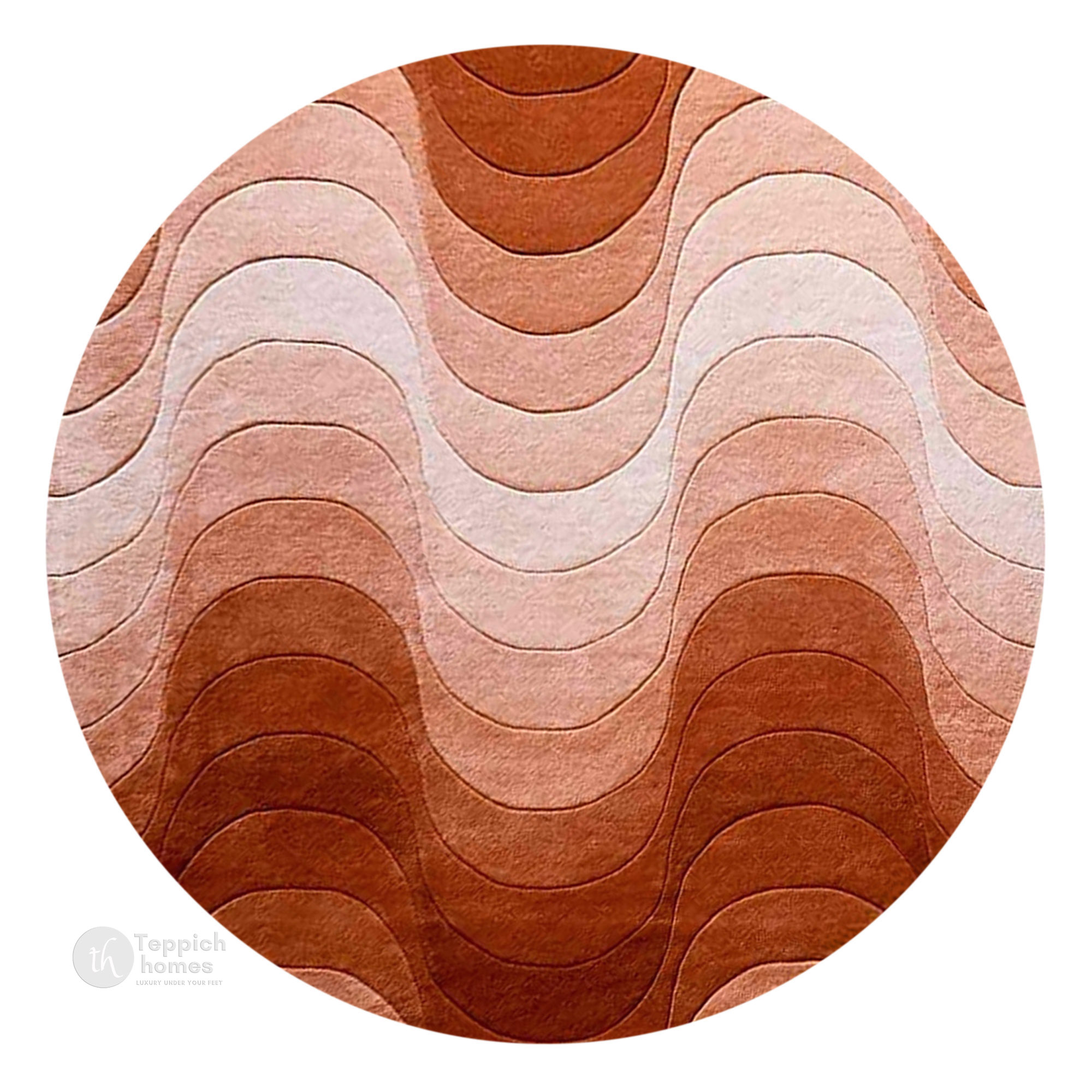 Hand Tufted Bronze Rug  Radiant Alluring Round Shape Rug