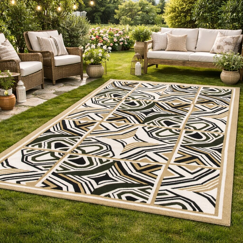 Modern Abstract Grid Hand Tufted Area Rug