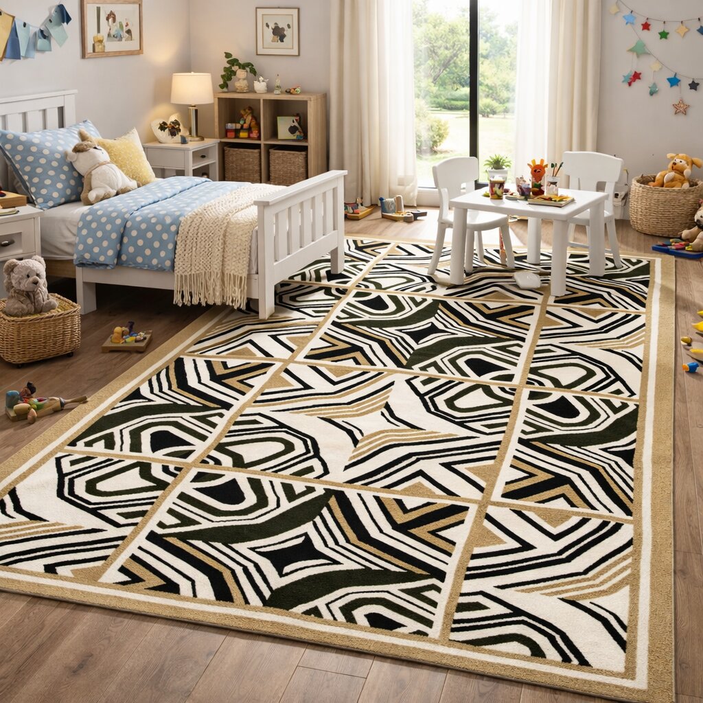 Modern Abstract Grid Hand Tufted Area Rug