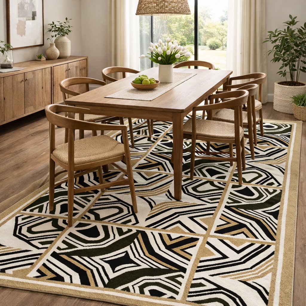 Modern Abstract Grid Hand Tufted Area Rug