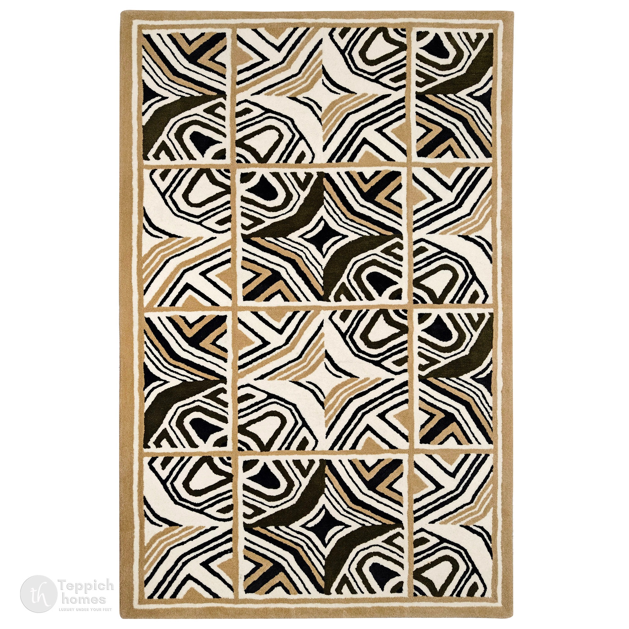 Modern Abstract Grid Hand Tufted Area Rug