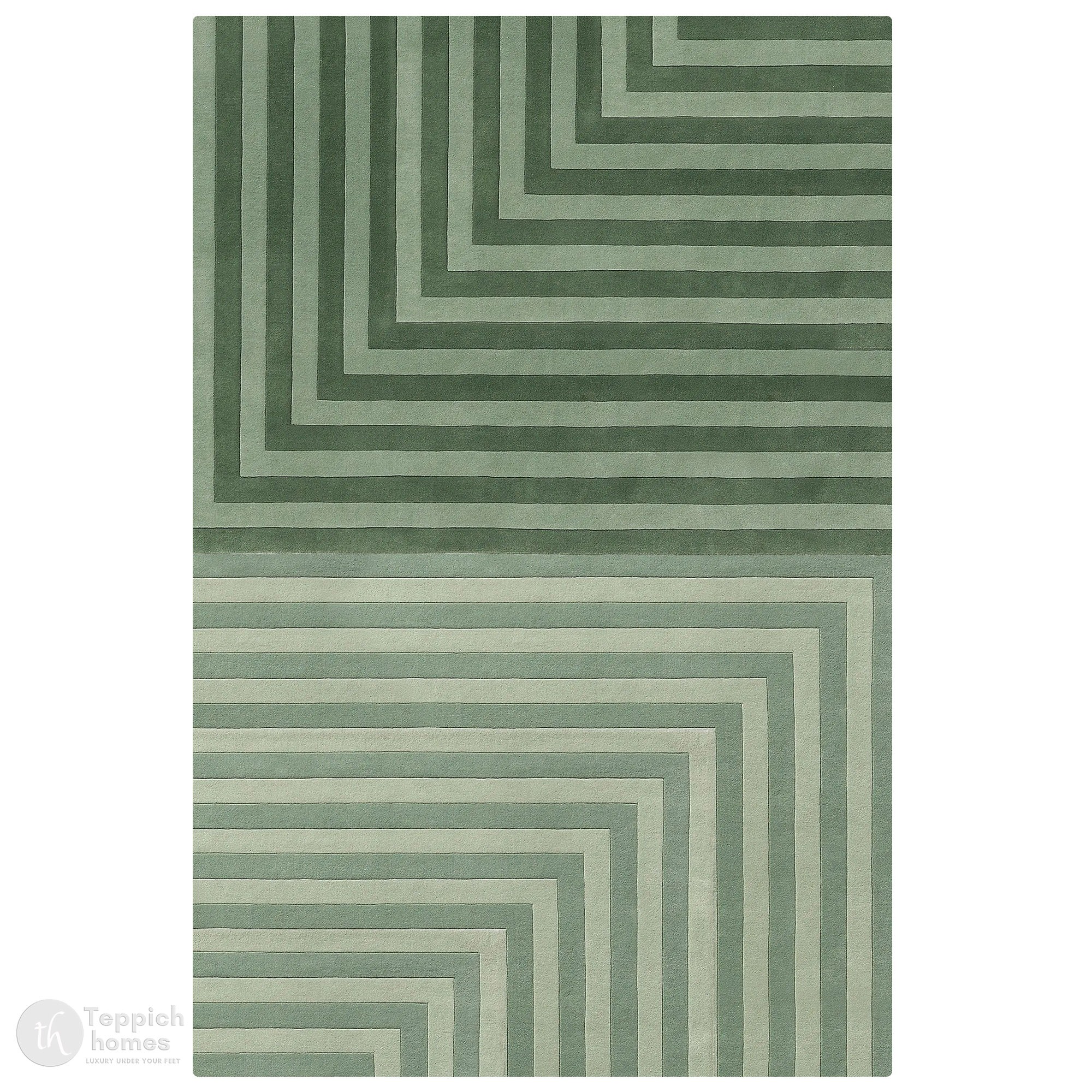 Contemporary Striped Green Rug